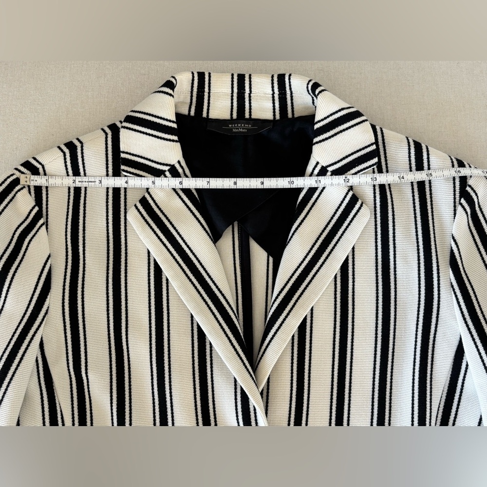 Max Mara Weekend blazer jacket striped black White medium small - Picture 8 of 11